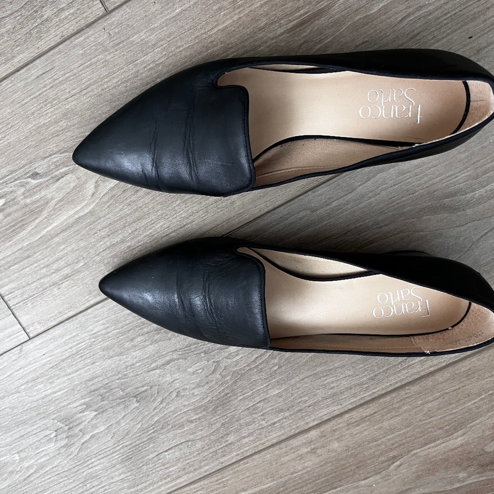 Franco sarto genuine black leather shoes worn once